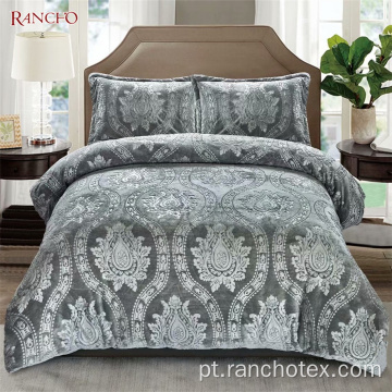 Bedding de lã de flanela Conjunto de cama rei que rainha de inverno